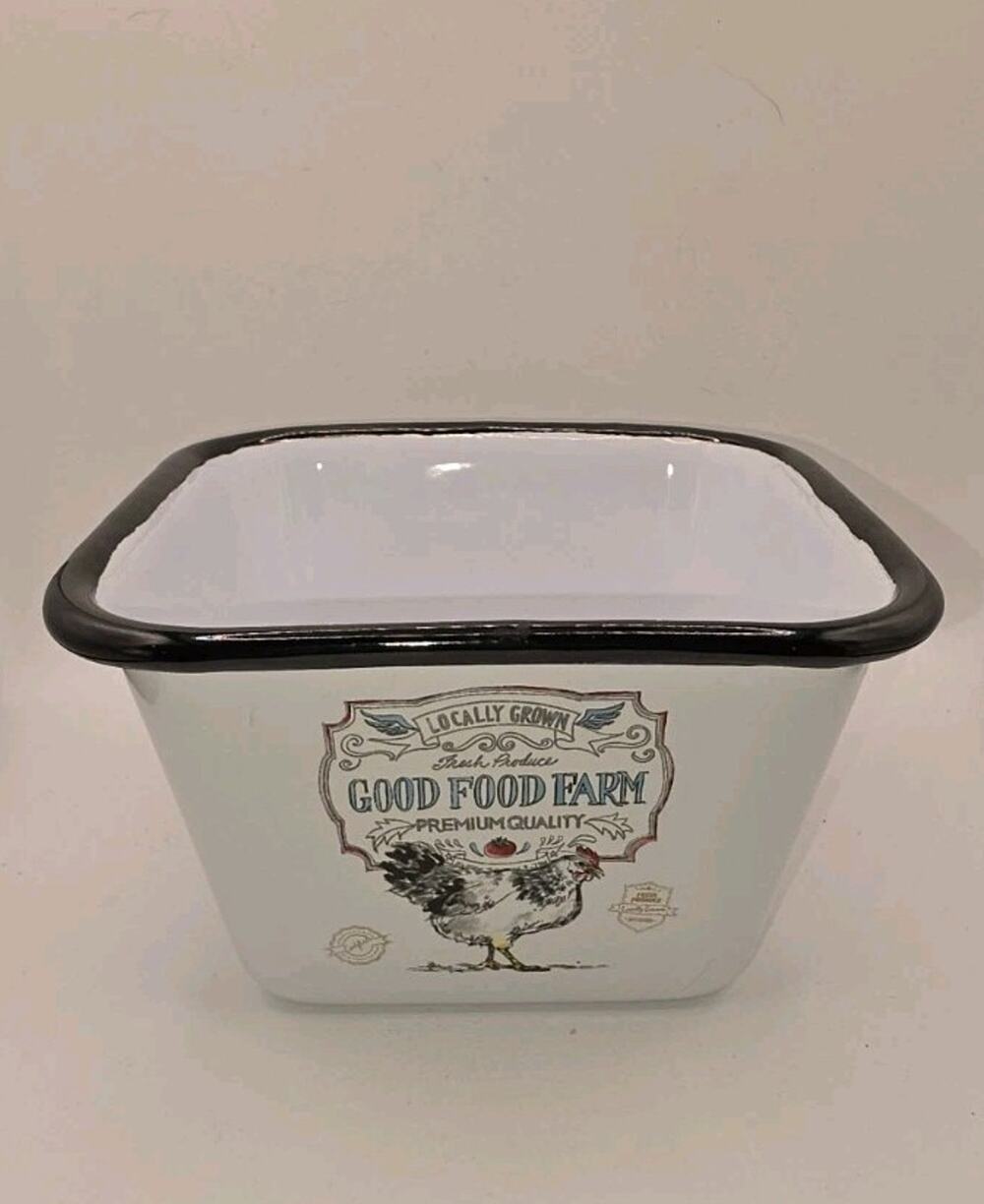Anne Tavoletti Wild Apple Good Food Farm Enamel Utensil Holder Farmhouse Kitchen